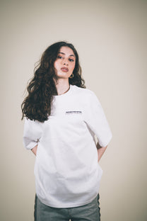 The Code white heavyweight boxy oversized T-shirt