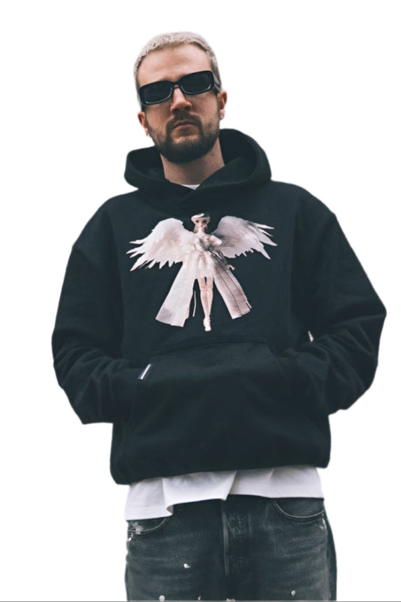 Fallen Grace Luxury Oversized Graphic Hoodie